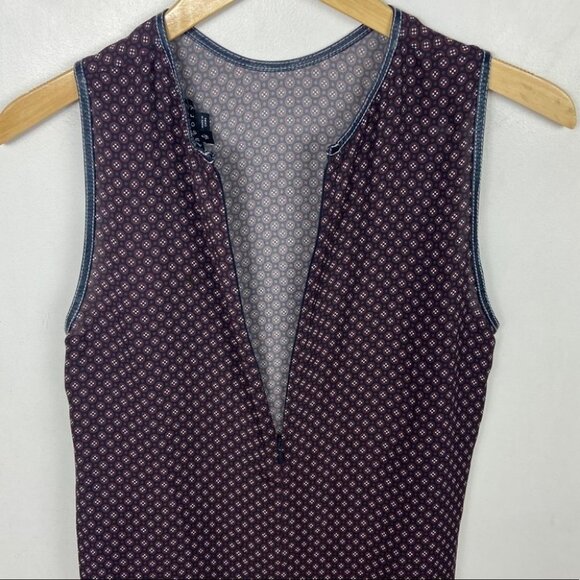 Theory Silk and Lamb Leather Purple Sleeveless Blouse Shell Top Size P or XS - Picture 8 of 16